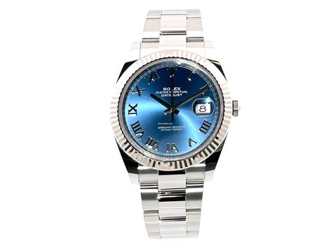 rolex datejust 41 edelstahl weißgold oyster blau|Rolex Datejust 41 release date.